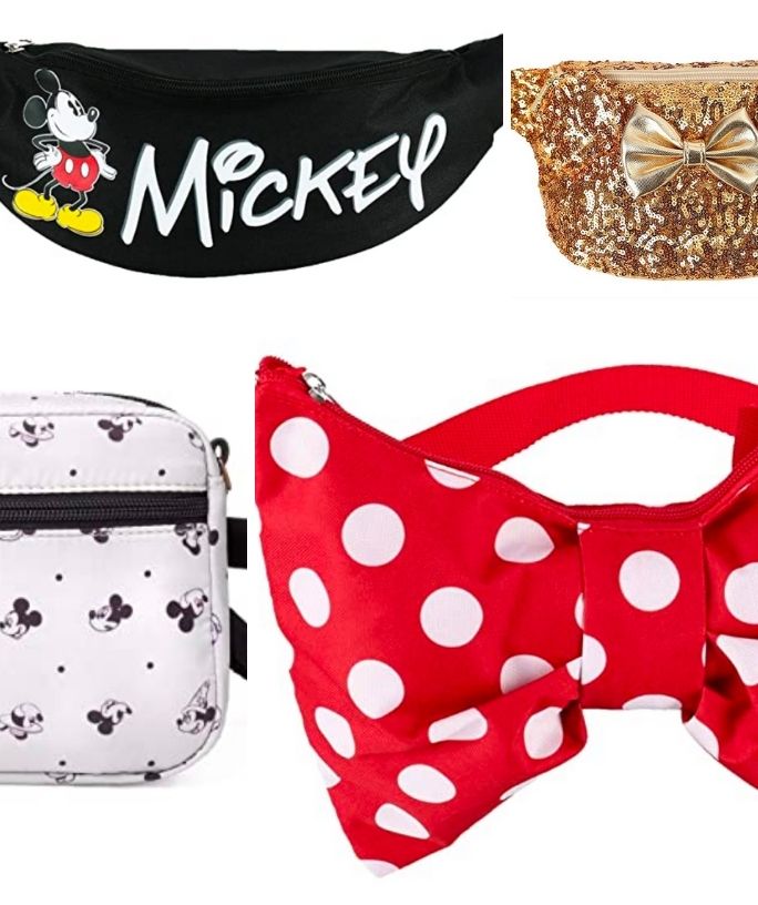 collage image of Disney fanny packs