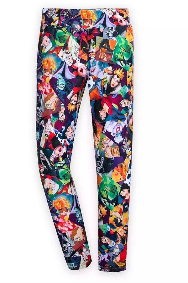 Leggings with brightly colored images of various DIsney villains.