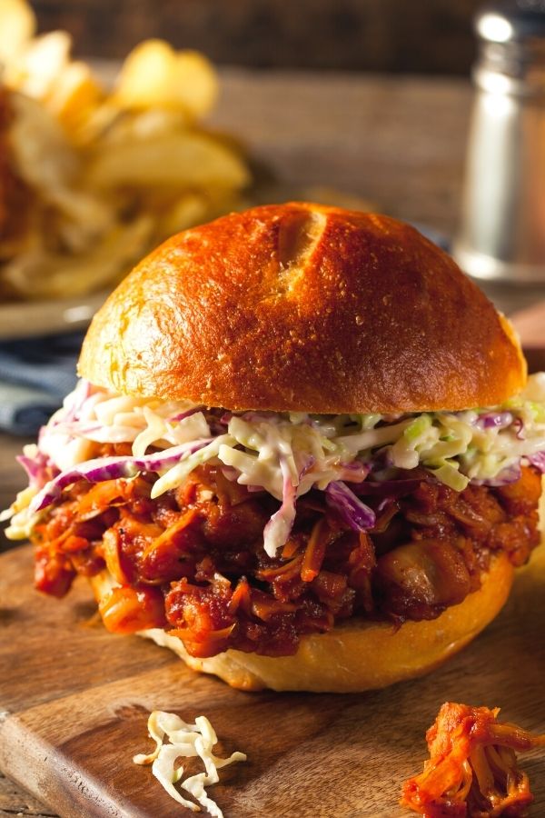 BBQ pork sandwich, similar to what someone could order from the Polite Pig restaurant at Disney Springs in Orlando, FL.
