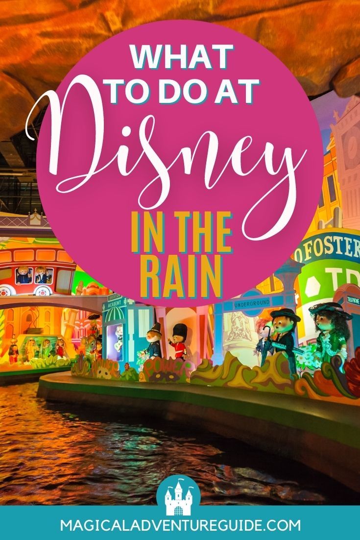 inside view of it's a small world, an indoor attraction you can do at disney world in the rain