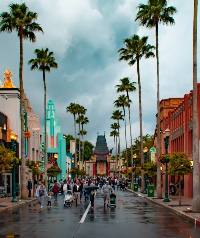 hollywood studios in the rain