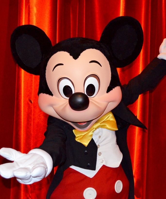 Mickey character during a meet and greet at DIsney World