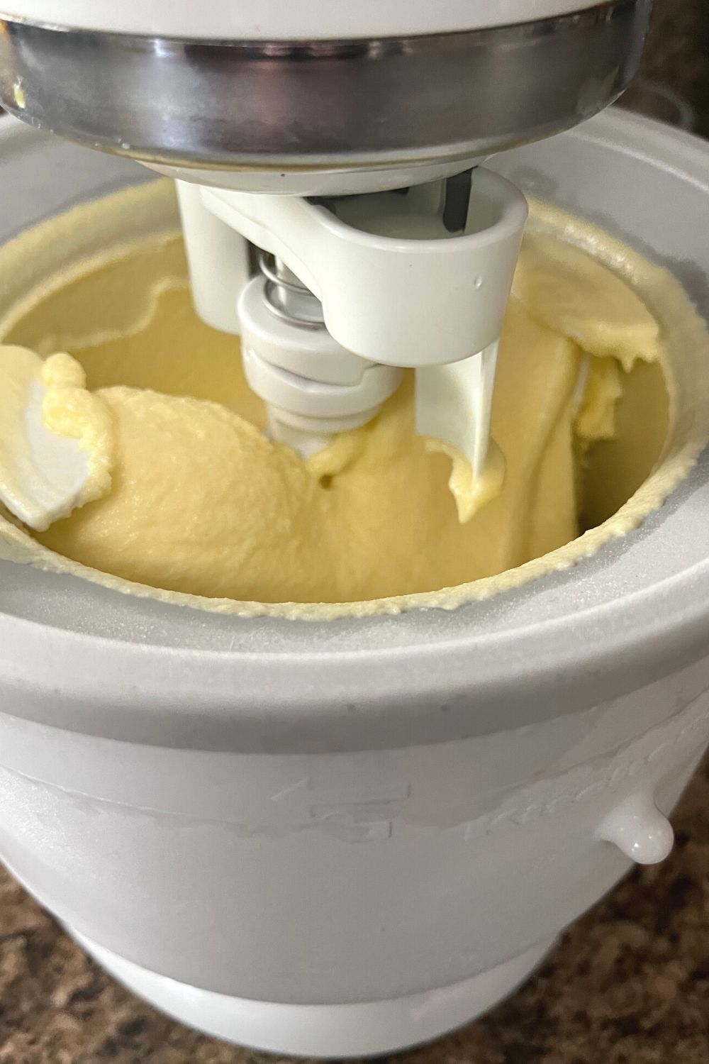 kitchenaid ice cream maker attachment churning pineapple soft serve
