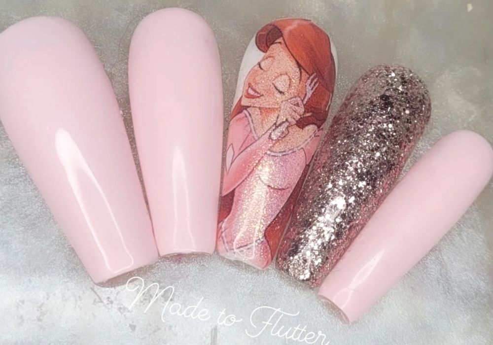 Little Mermaid Ariel press-on nails