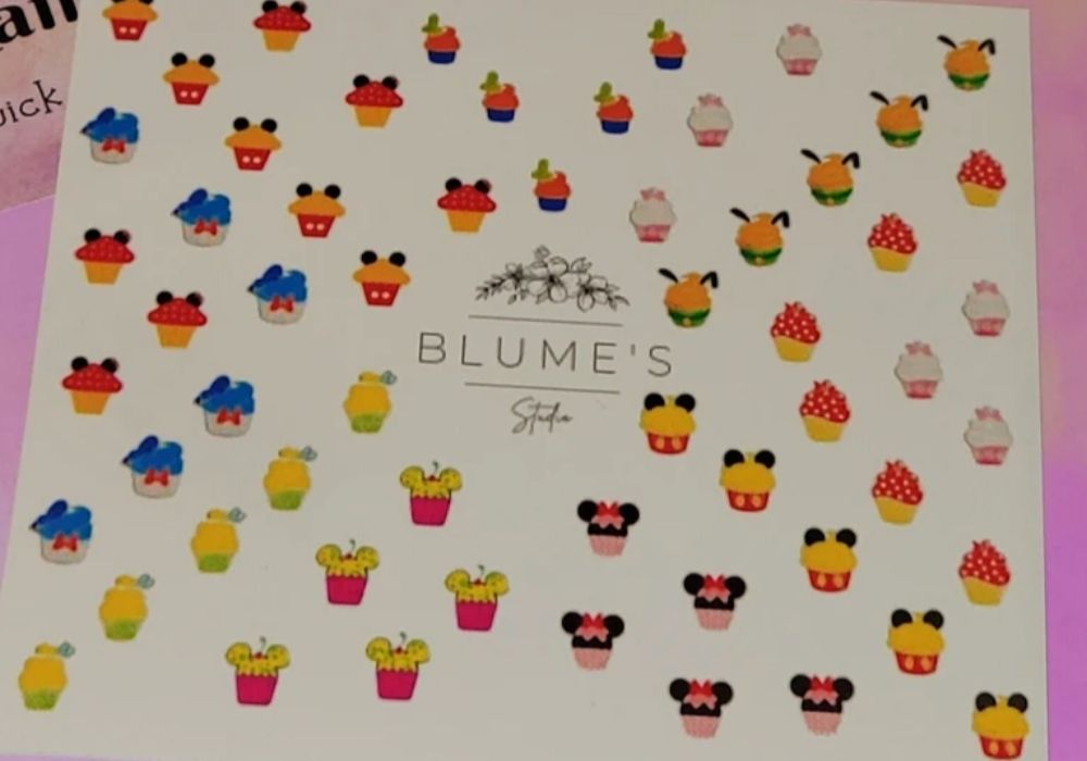 photo of Disney-themed cupcake decals for nail art