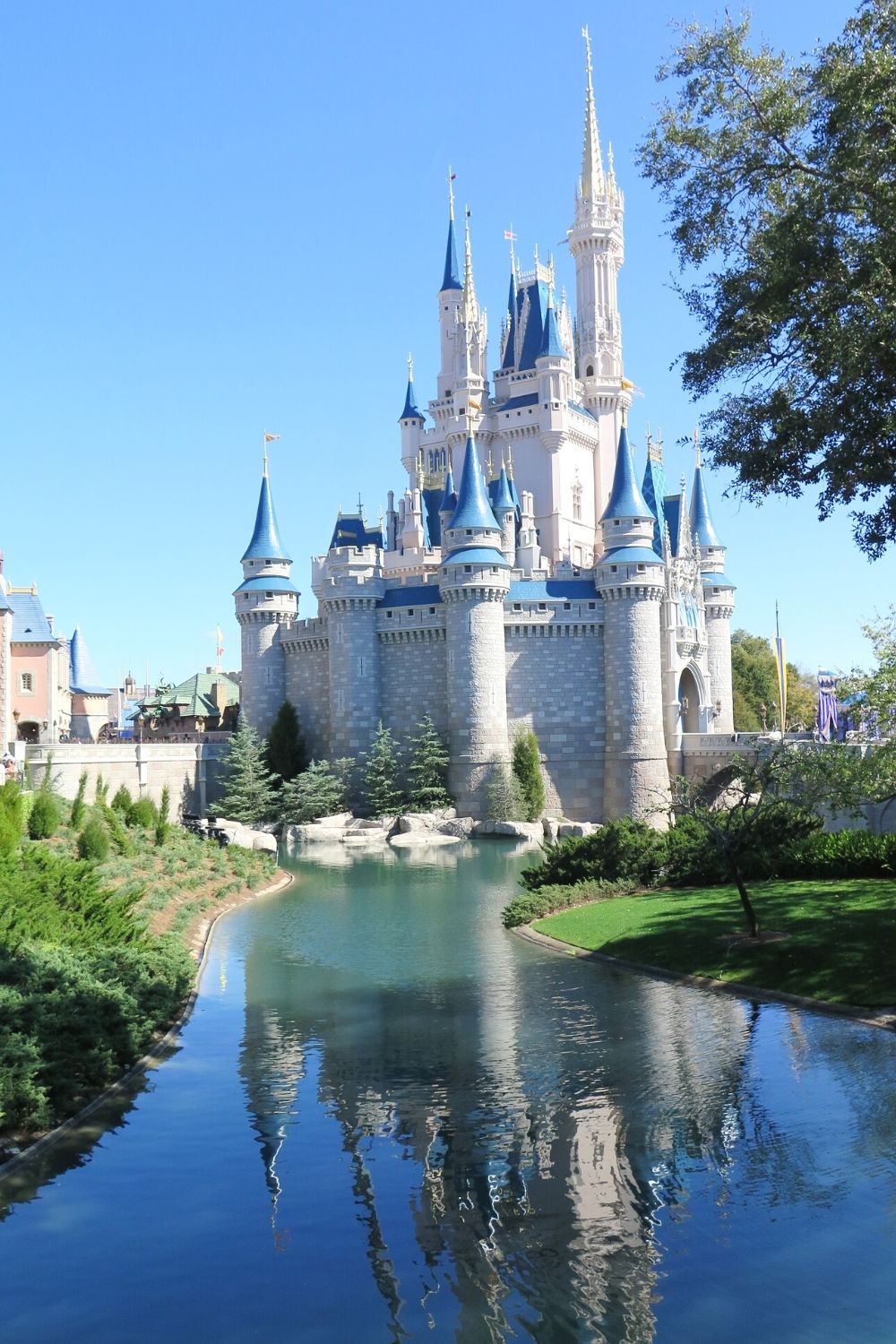 Cinderella's Castle overlooking water at Magic Kingdom