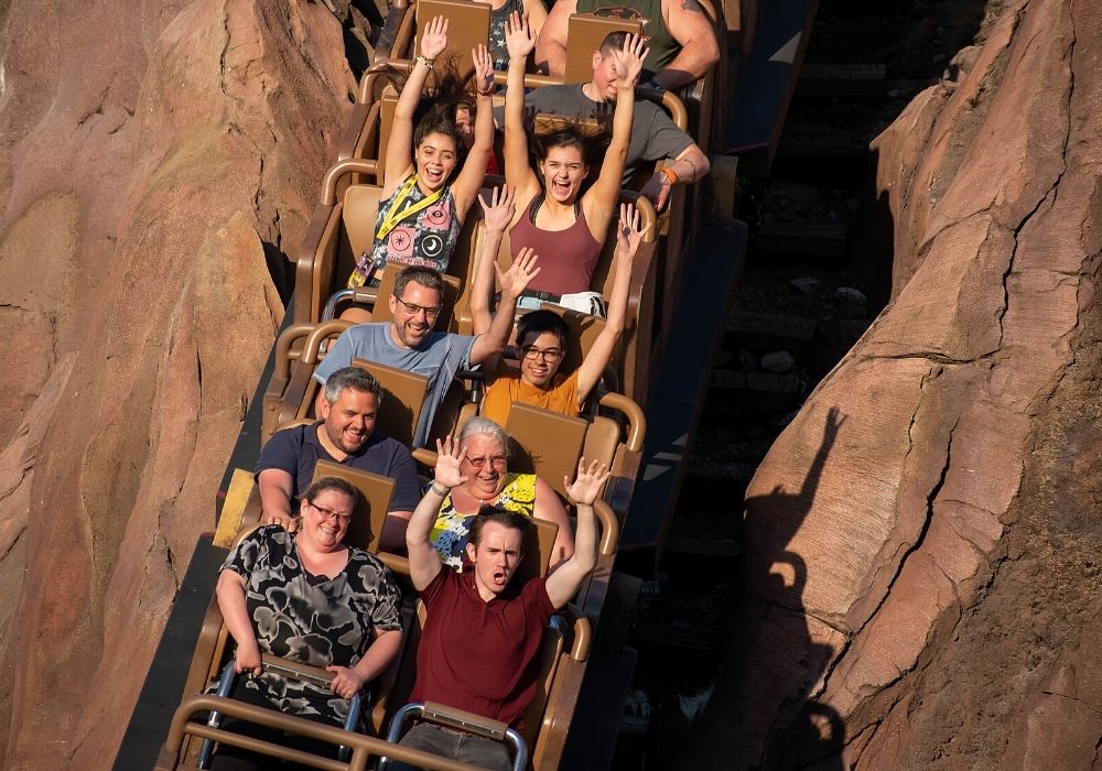Guests riding Everest at Animal Kingdom in Disney World