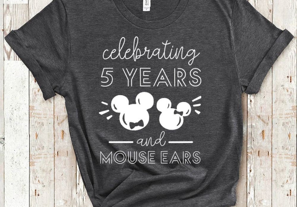 gray Disney anniversary trip shirt for couples