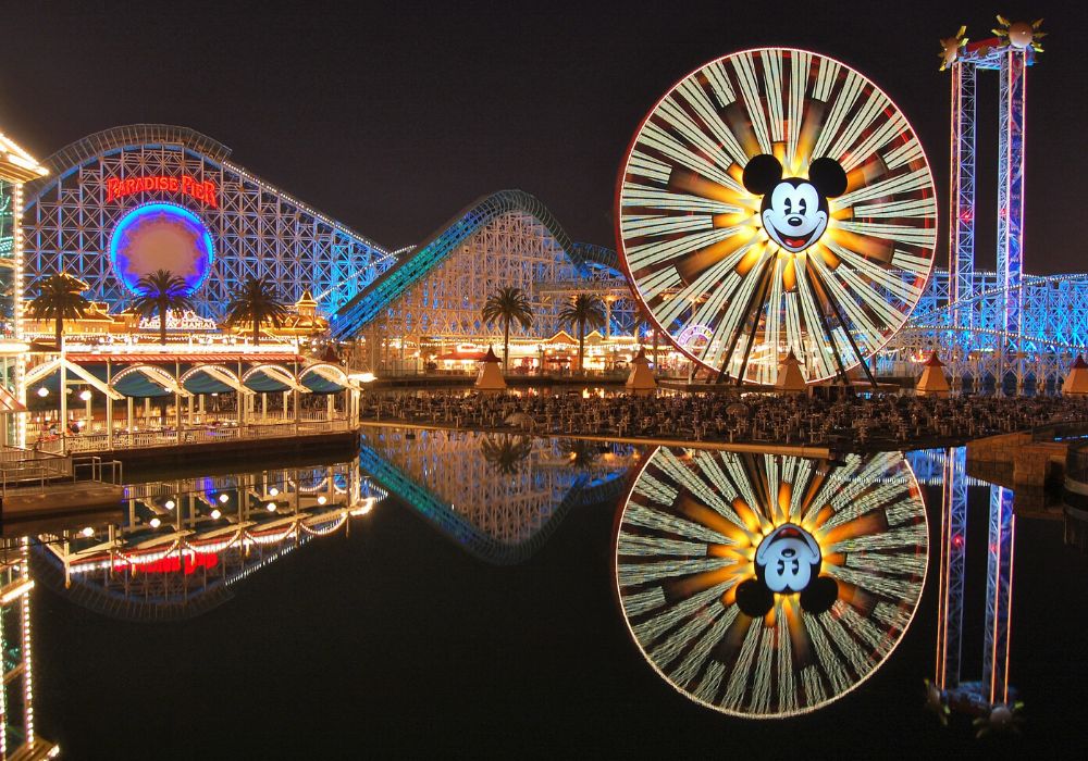 Disney California Adventure at nighttime