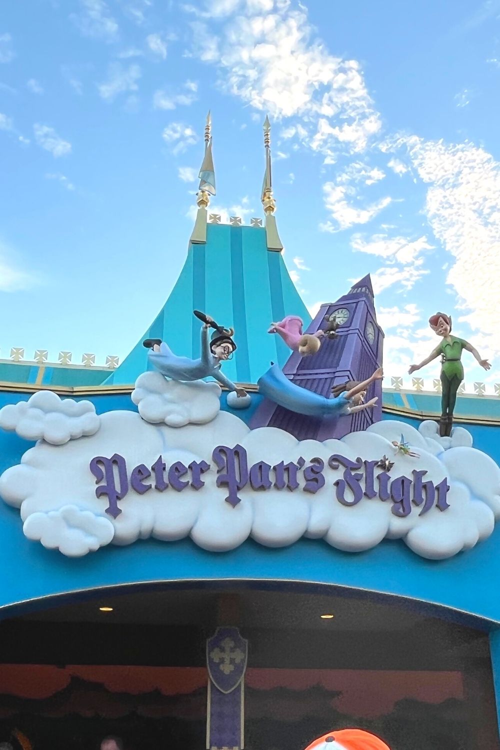 sign at the entrance of Peter Pan's Flight in Magic Kingdom's Fantasyland