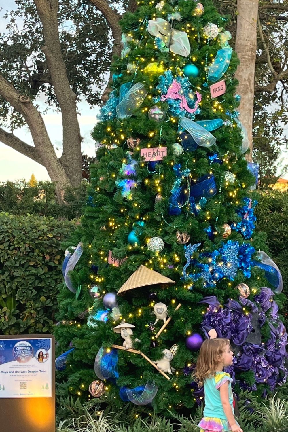 Raya and the Last Dragon tree at Disney Springs Christmas Tree Stroll