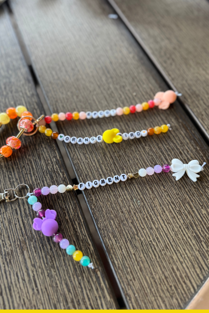 a picture of two hand made keychains