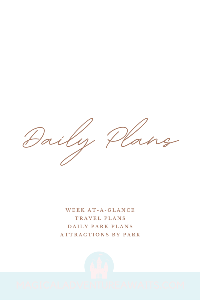 picture of a planner cover sheet that says daily plans.  