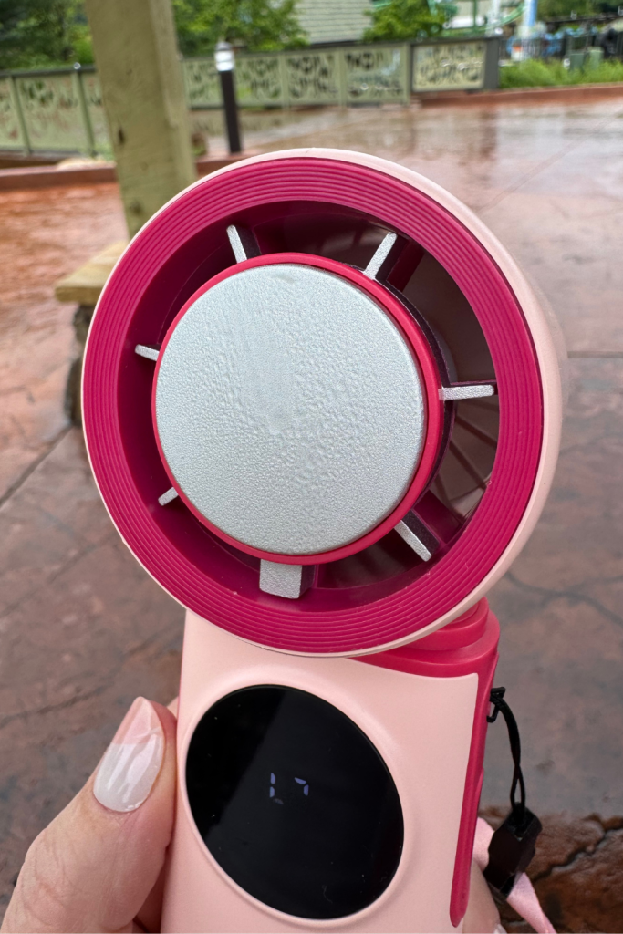 picture of a pink portable fan